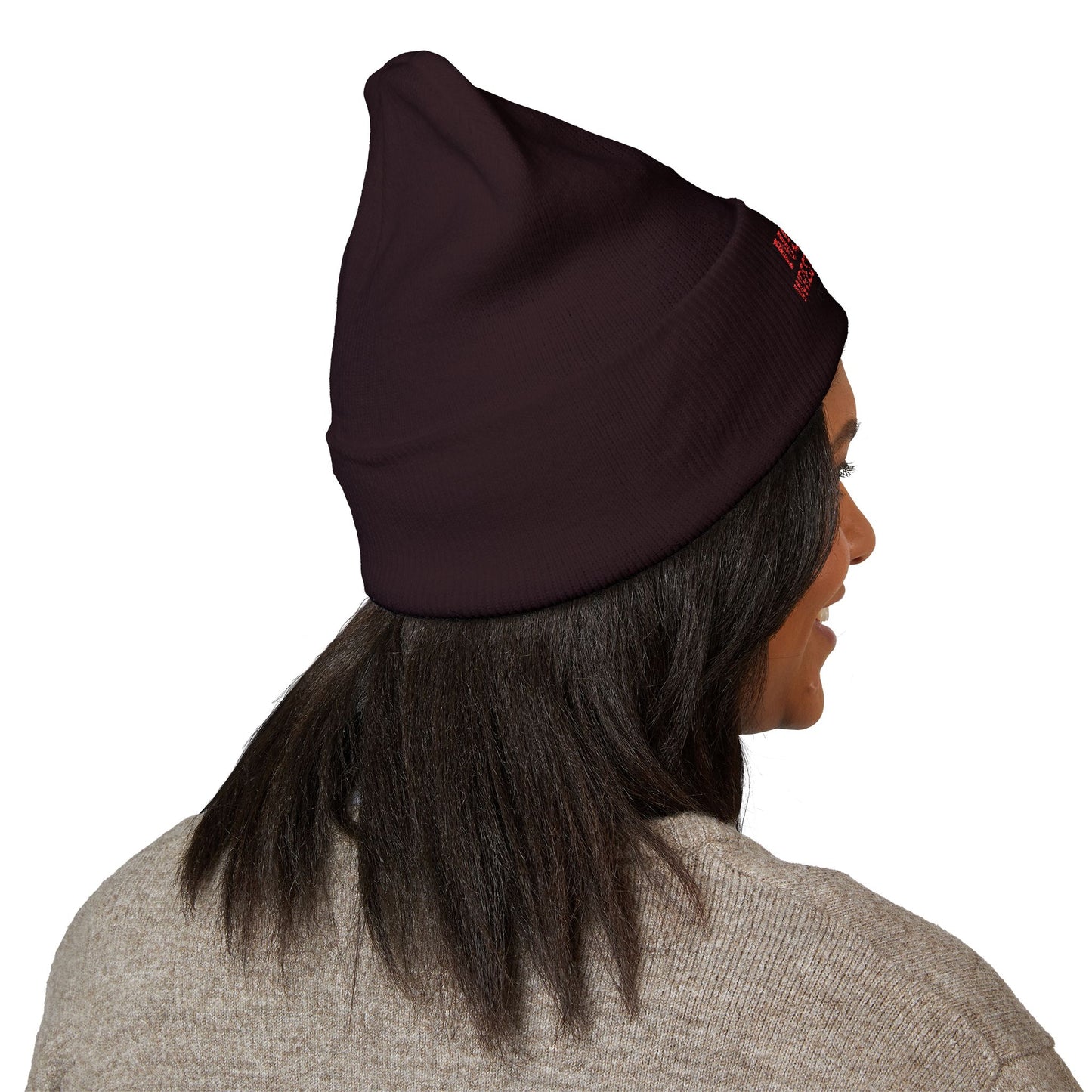 Nomad Wrestling Club Embroidered Cuffed Beanie — Classic White Knit Hat