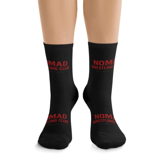 Wrestling Club Recycled Poly Socks — 'Nomad' Logo Athletic Crew Socks