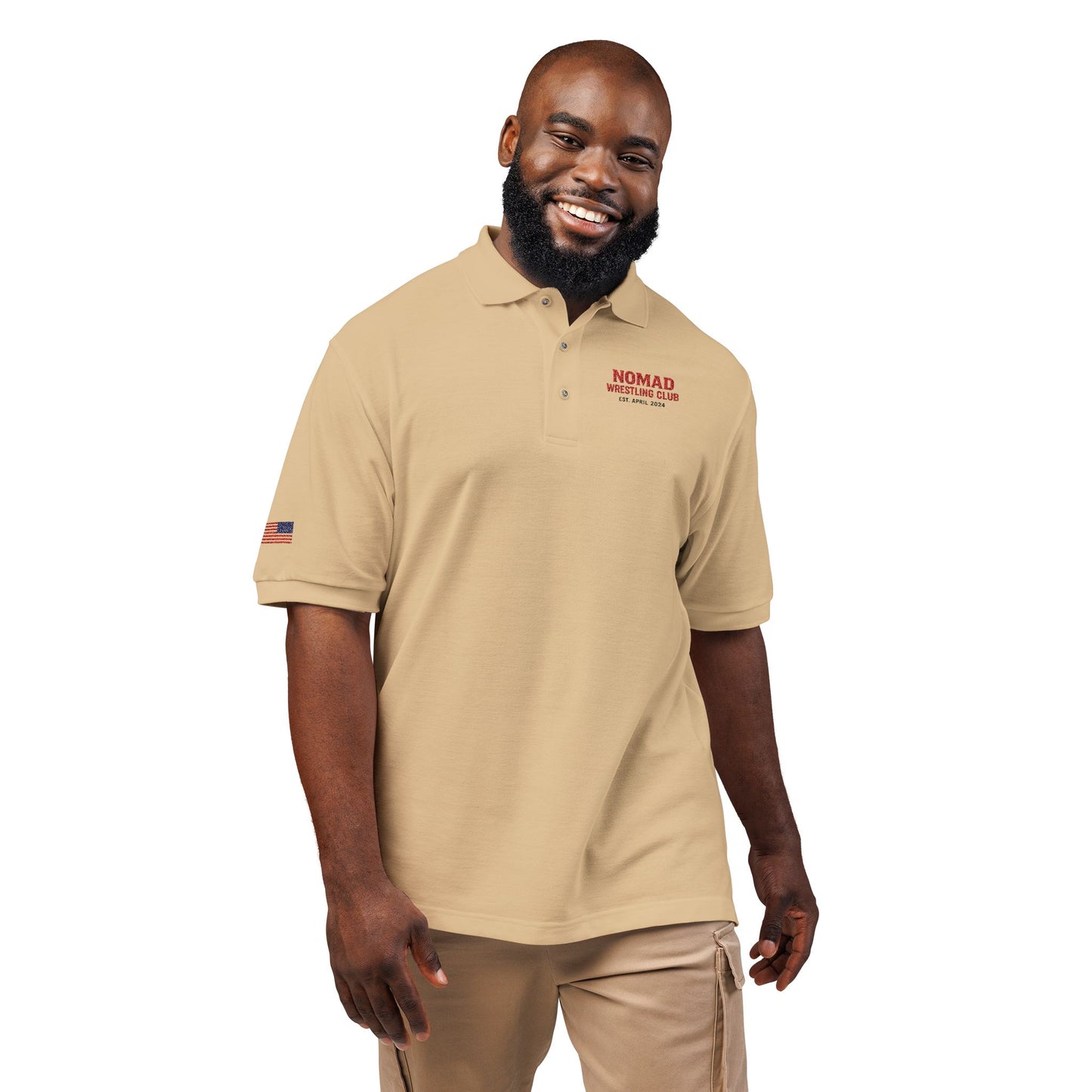 Embroidered Polo Shirt — NOMAD Adventure Co. Logo