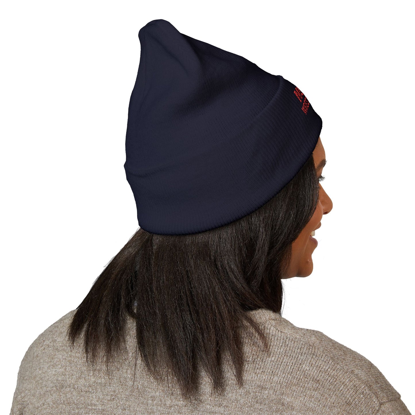 Nomad Wrestling Club Embroidered Cuffed Beanie — Classic White Knit Hat
