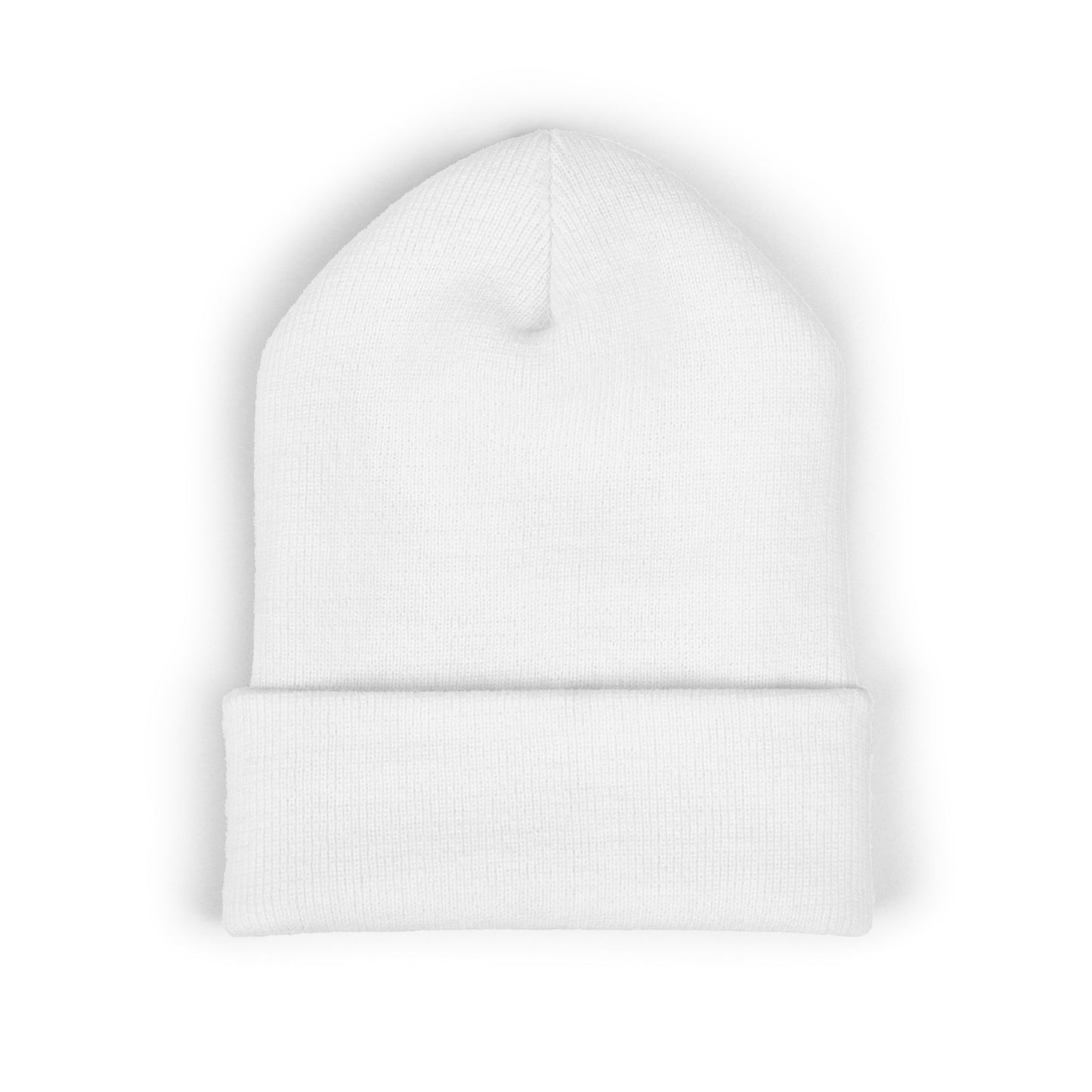 Nomad Wrestling Club Embroidered Cuffed Beanie — Classic White Knit Hat