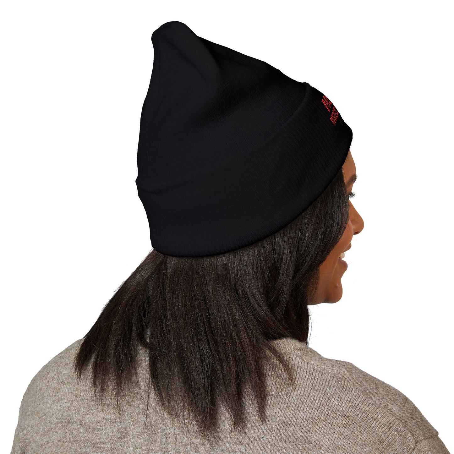 Nomad Wrestling Club Embroidered Cuffed Beanie — Classic White Knit Hat