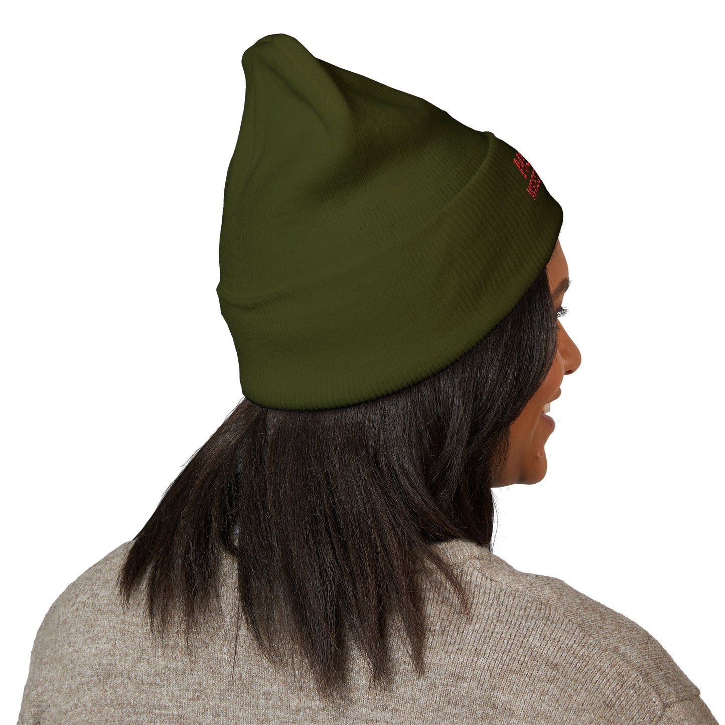 Nomad Wrestling Club Embroidered Cuffed Beanie — Classic White Knit Hat