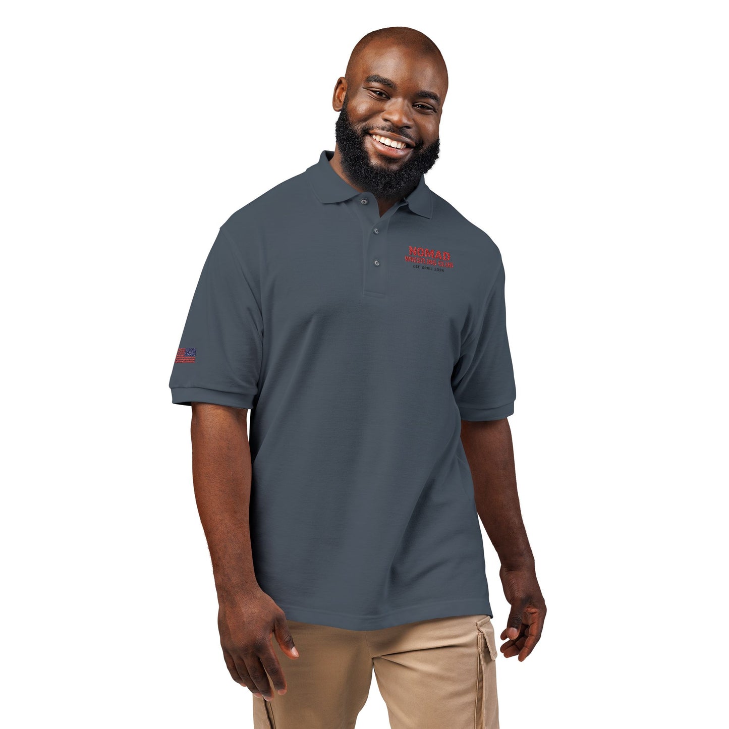 Embroidered Polo Shirt — NOMAD Adventure Co. Logo