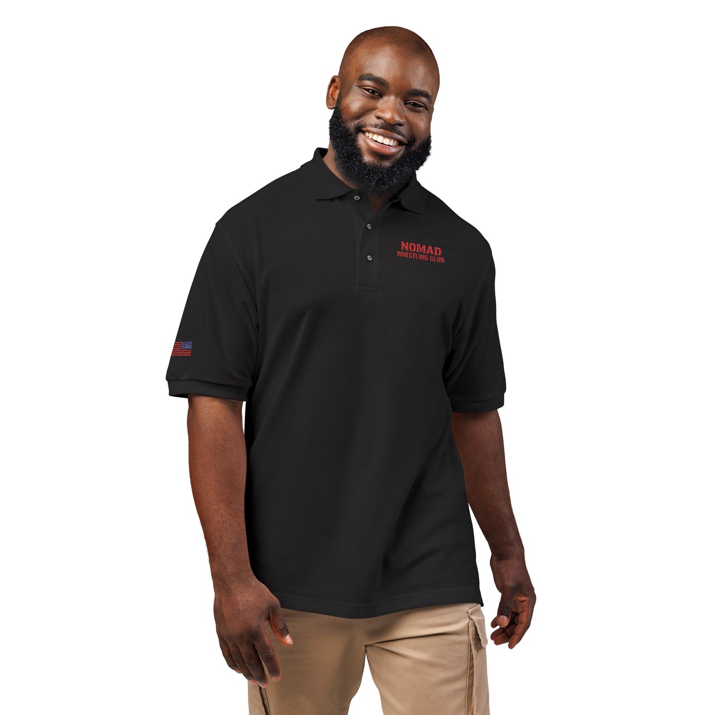 Embroidered Polo Shirt — NOMAD Adventure Co. Logo