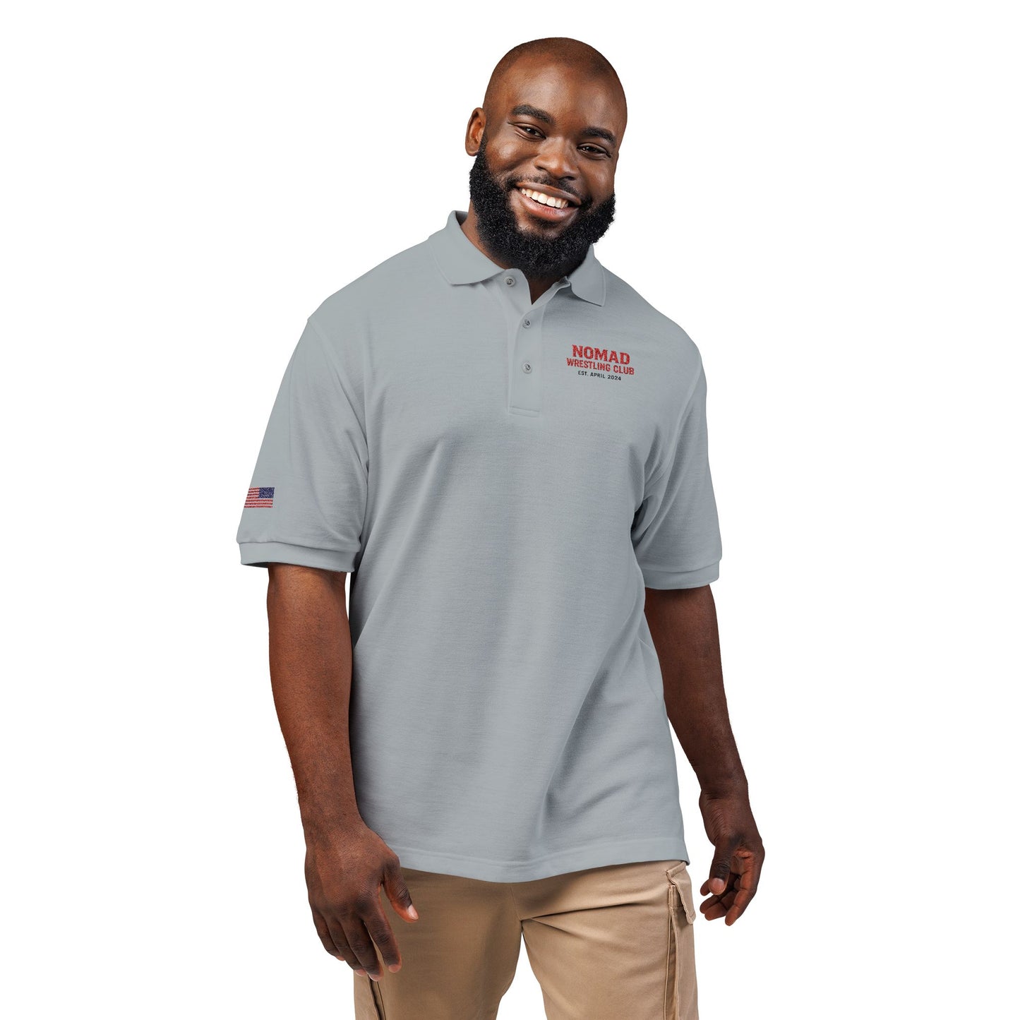 Embroidered Polo Shirt — NOMAD Adventure Co. Logo