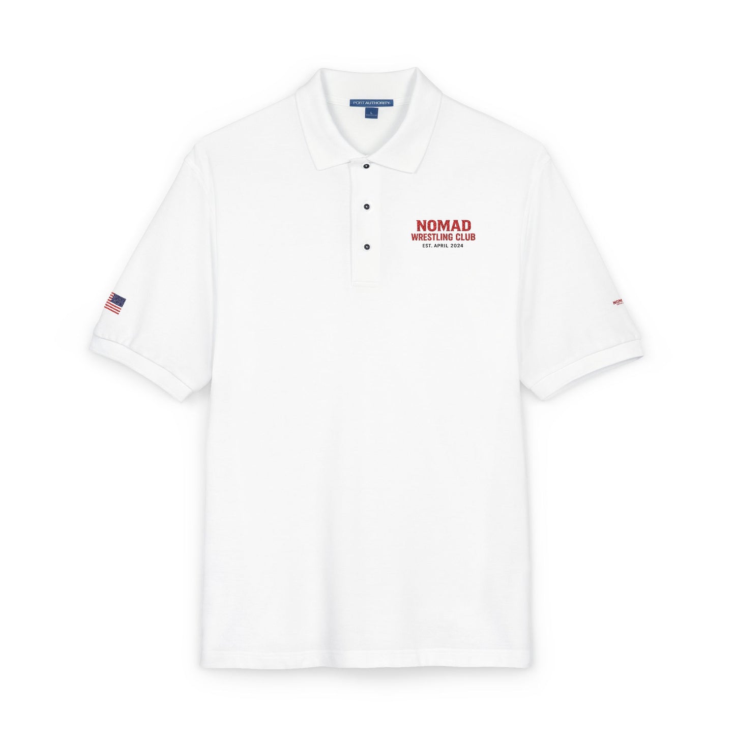 Embroidered Polo Shirt — NOMAD Adventure Co. Logo