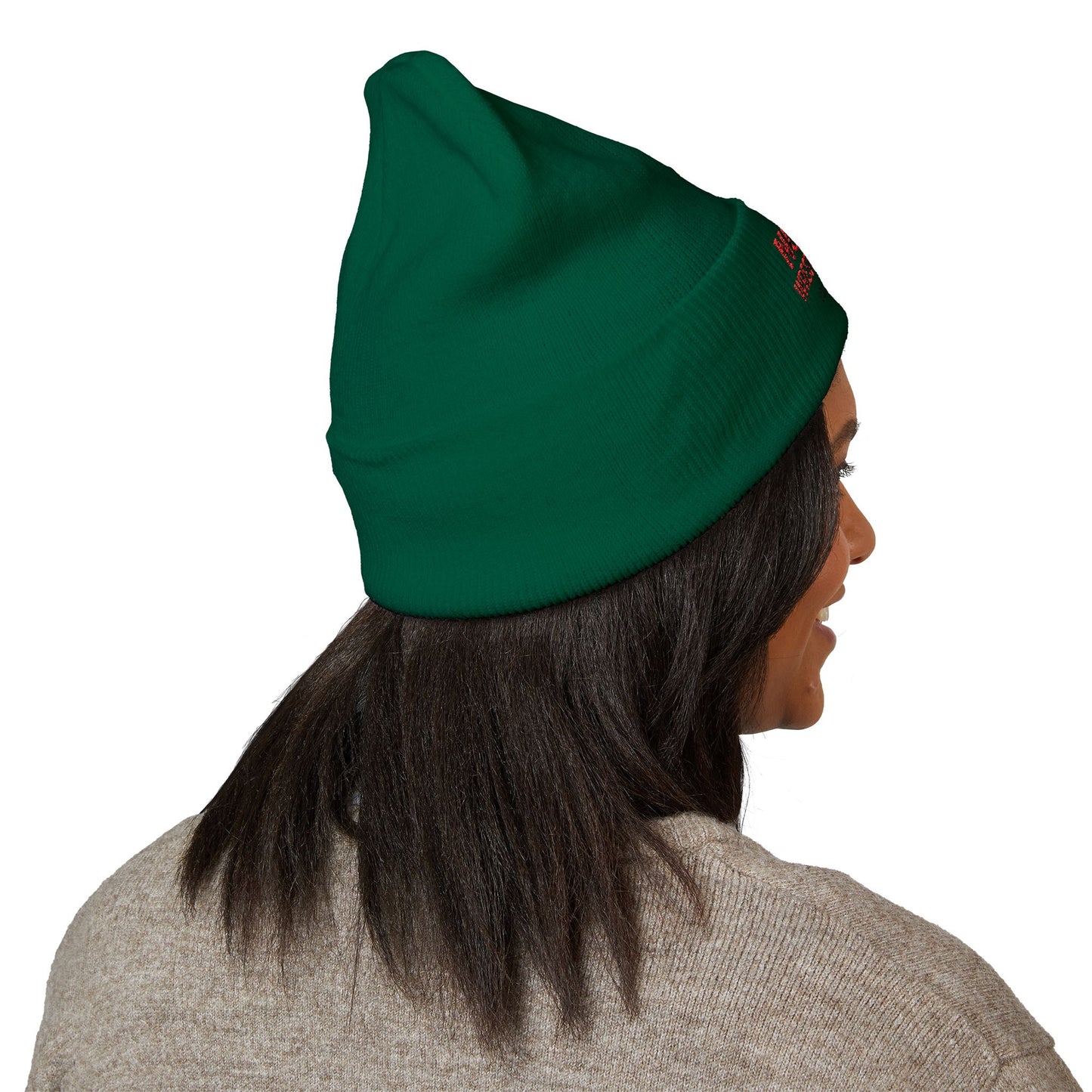 Nomad Wrestling Club Embroidered Cuffed Beanie — Classic White Knit Hat