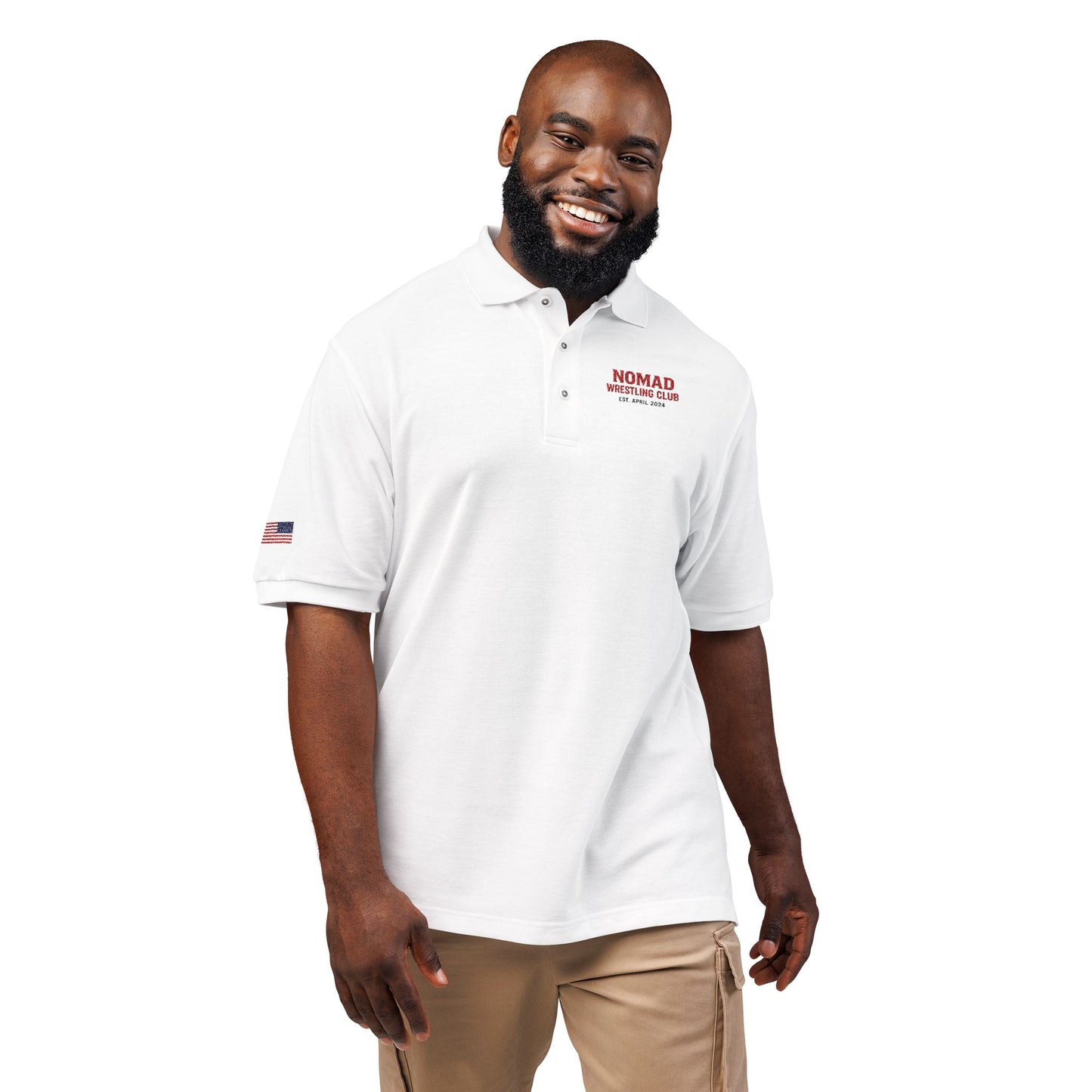 Embroidered Polo Shirt — NOMAD Adventure Co. Logo