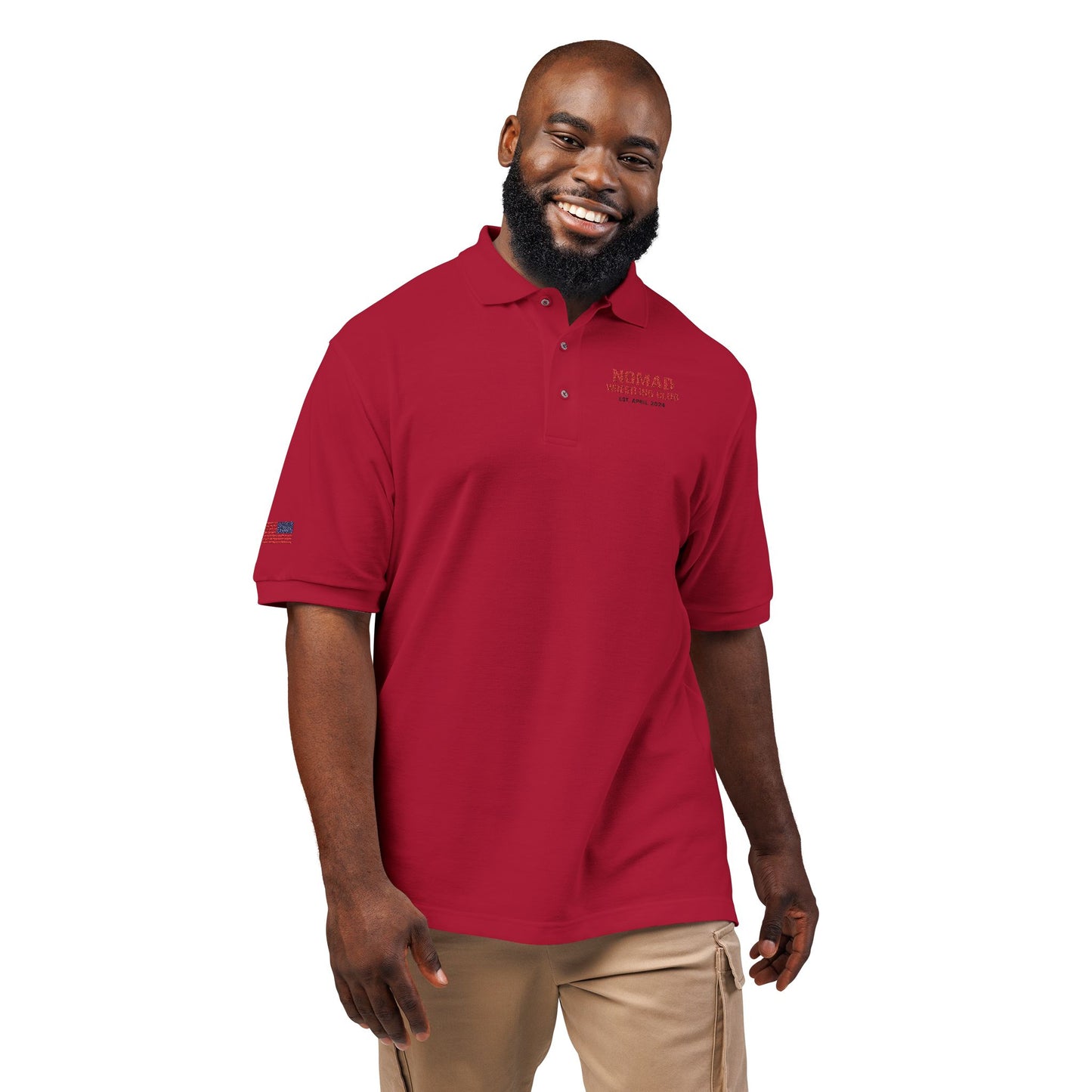 Embroidered Polo Shirt — NOMAD Adventure Co. Logo