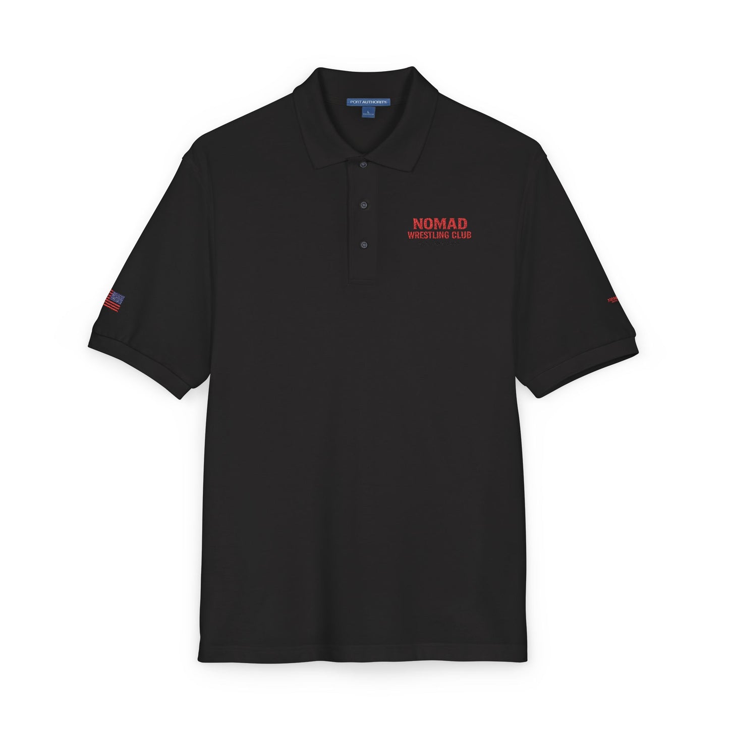 Embroidered Polo Shirt — NOMAD Adventure Co. Logo