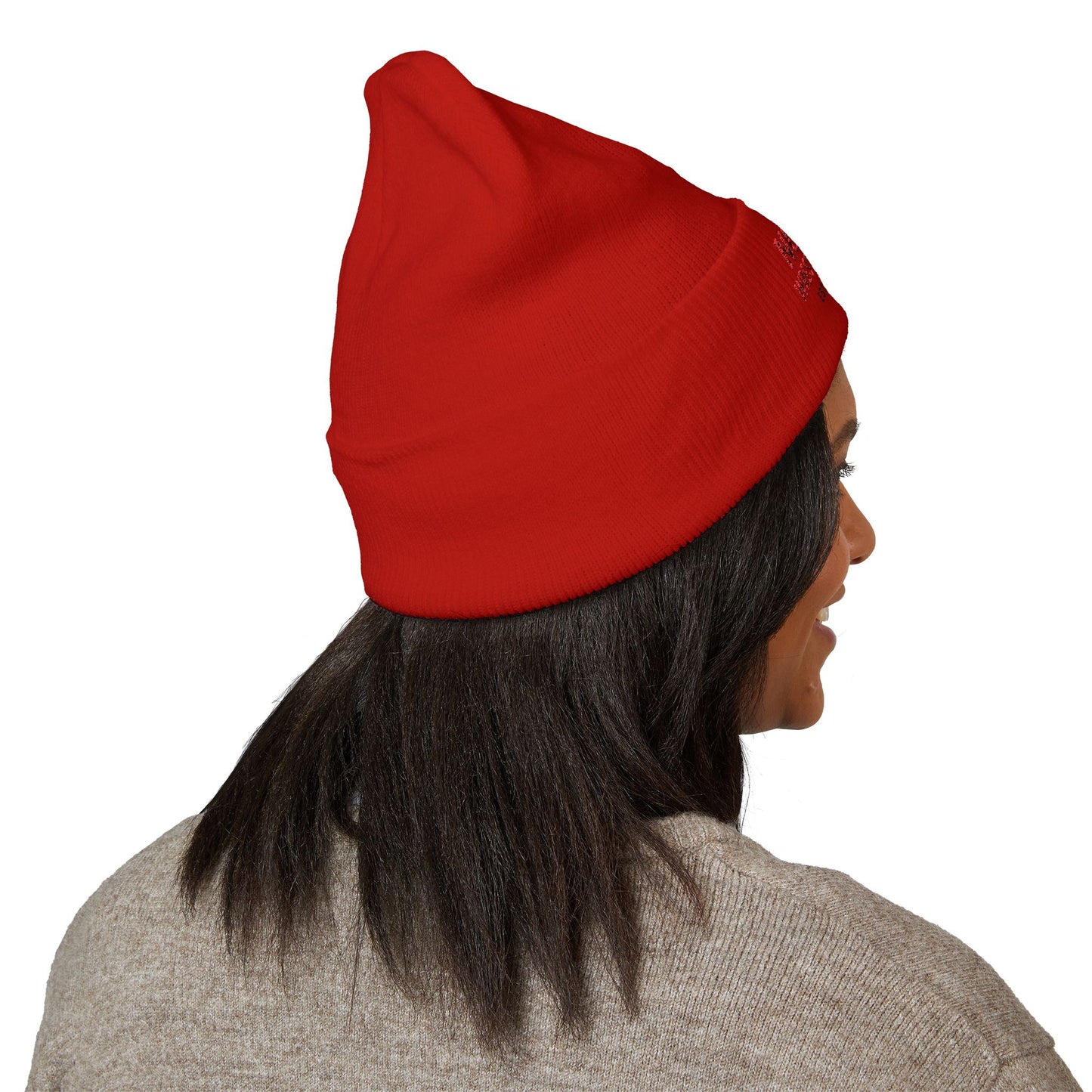 Nomad Wrestling Club Embroidered Cuffed Beanie — Classic White Knit Hat